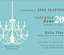 Tiffany's Inspired Chandelier Bridal Shower Printable Invitation